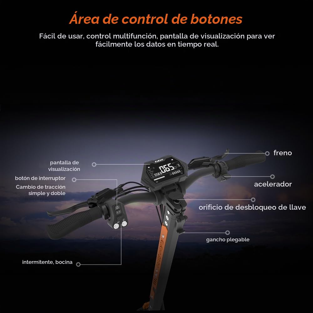 Kukirin G3 Pro Patinete eléctrico Todoterreno con 2 Motores de 1200 W, batería de 23,2 Ah, autonomía máxima de 80 km, Patinete eléctrico para Adultos