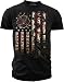 Black Ink Men's Firefighter - American Flag T-shirt Large Black