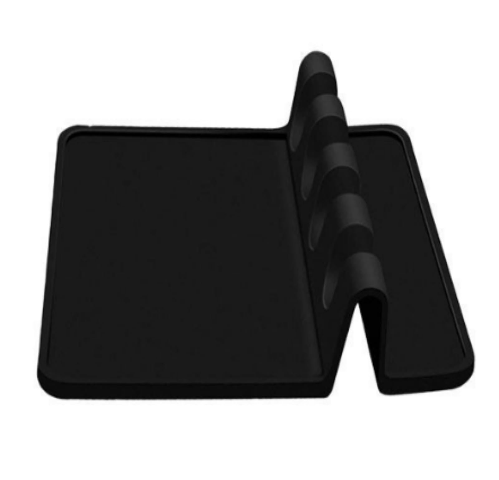 Vastsea Soporte para Cucharas de Cocina, Cuchara para Estufa, Silicona Reposa Cuchara, con Almohadilla de Goteo, para Cucharas, Palillos, Pinzas, Tenedor (Negro)