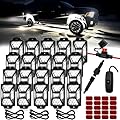 20 Pods Pure White LED Rock Lights Kit with Switch Wiring Harness,6500K 540 LEDs Bright Rock Lights for Trucks,Waterproof Underglow Light for Car Jeep Off Road ATV UTV SUV