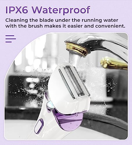 Pritech TGLD-8001-PUR Electric Shaver For Women - Cordless Ladies Shaver, Lady Razor For Legs, Arm, Underarms, Bikini, Usb Rechargeable Razor Wet & Dry Waterproof Razor thumb #4
