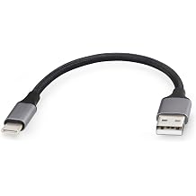 Smays 6-Inch USB C Cable Short - USBA to USBC, 6in Fast Charging & Data Sync Braided Nylon Charger Cord for Android Phone, iPhone 17e 16e 16 15