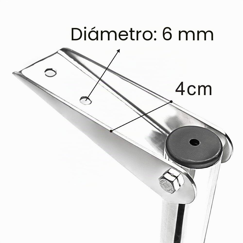 KAOLALI Escalera Plegable de Acero Inoxidable, Escalera Telescópica para Barco Yate（3 Escalones