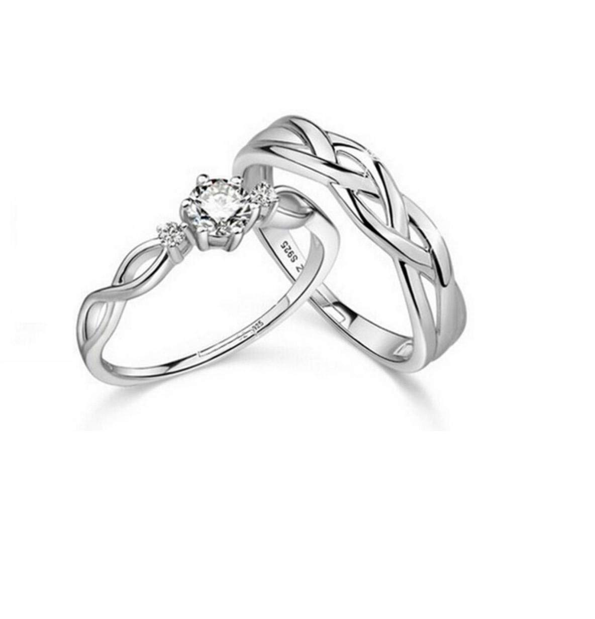 STYLISH TEENS dc jewels Valentine Silver Plated and Cubic Zirconia Adjustable Ring for Unisex-adult Pack Of 2 (B08BLM1DLV) Amazon Price History, Amazon Price Tracker