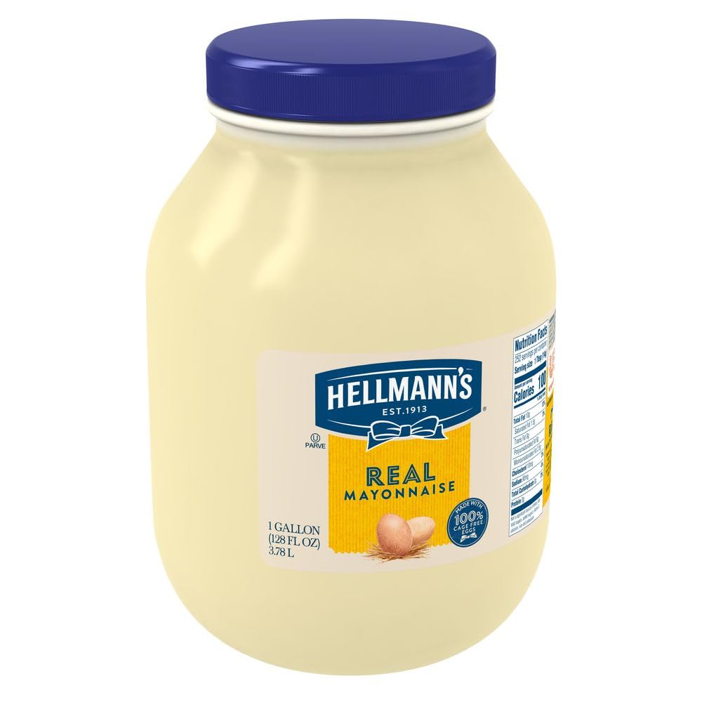 Real Mayonnaise Bulk 4-Pack | Creamy Mayo Gallon Jars for Food Service & Restaurants (128 oz per Jar by HELLMANN'S – Gallon (128 oz), Pack of 4