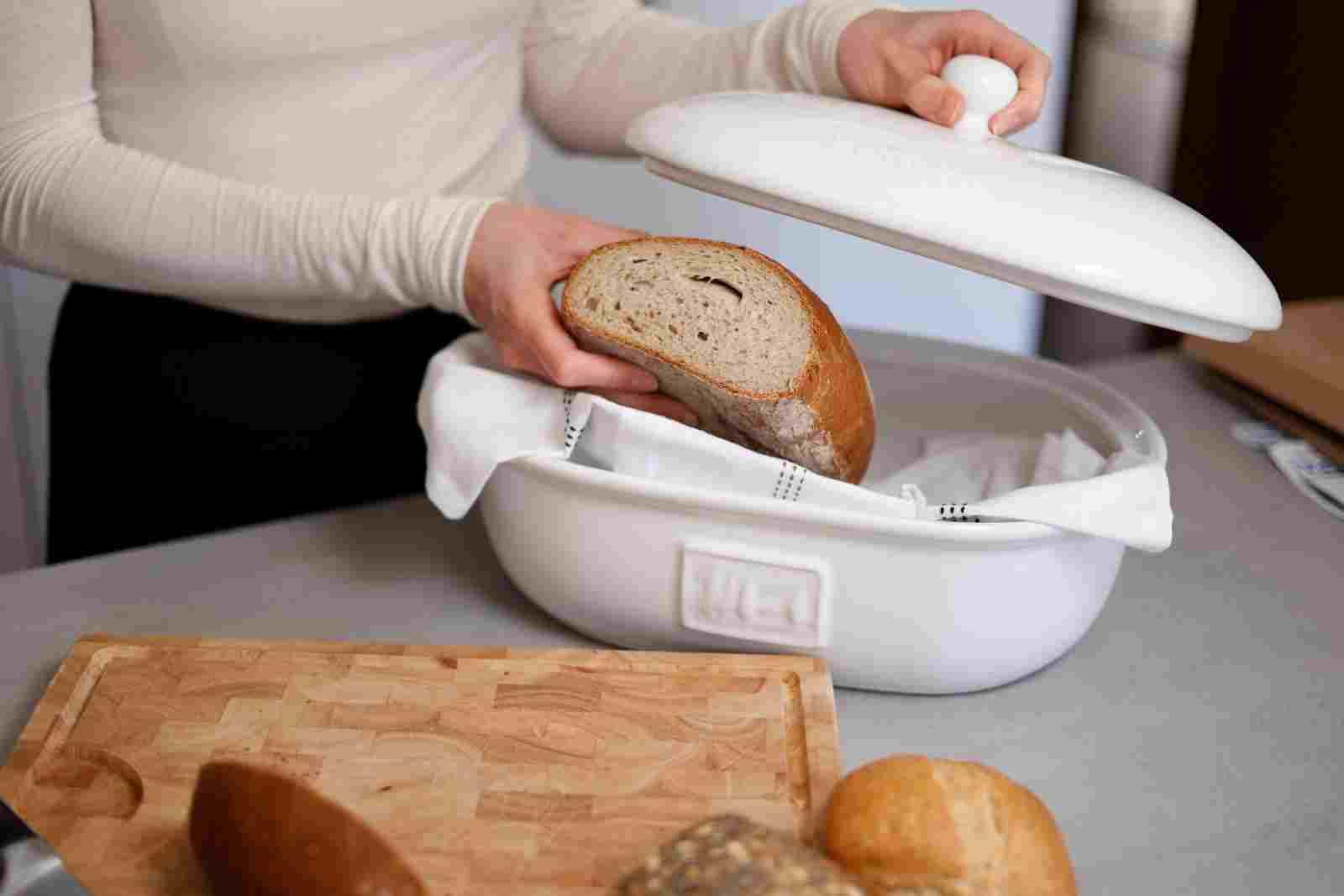 Carl Tode Brottopf Steingut weiß 36,5 cm – oval, Luftlöcher, ofenfest, spülmaschinenfest
