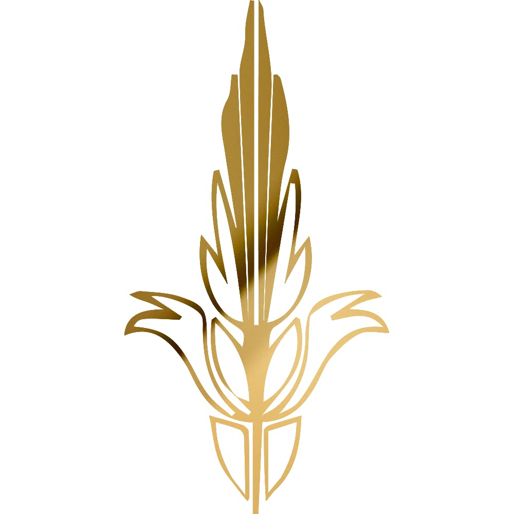 Transparent Decal Stickers of Floral Lily Pinstripes (Metallic Gold) Premium Waterproof Vinyl Decal Stickers for Laptop Phone Accessory Helmet Car