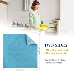 SINLAND Microfiber Dish Cloth for Washing Dishes Dish Rags Best Kitchen Washcloth Cleaning Cloths with Poly Scour Side 5 Color Assorted 12inchx12inch 10pack SINLAND Microfiber Dish Cloth for Washing Dishes Dish Rags Best Kitchen Washcloth Cleaning Cloths with Poly Scour Side 5 Color Assorted 12inchx12inch 10pack