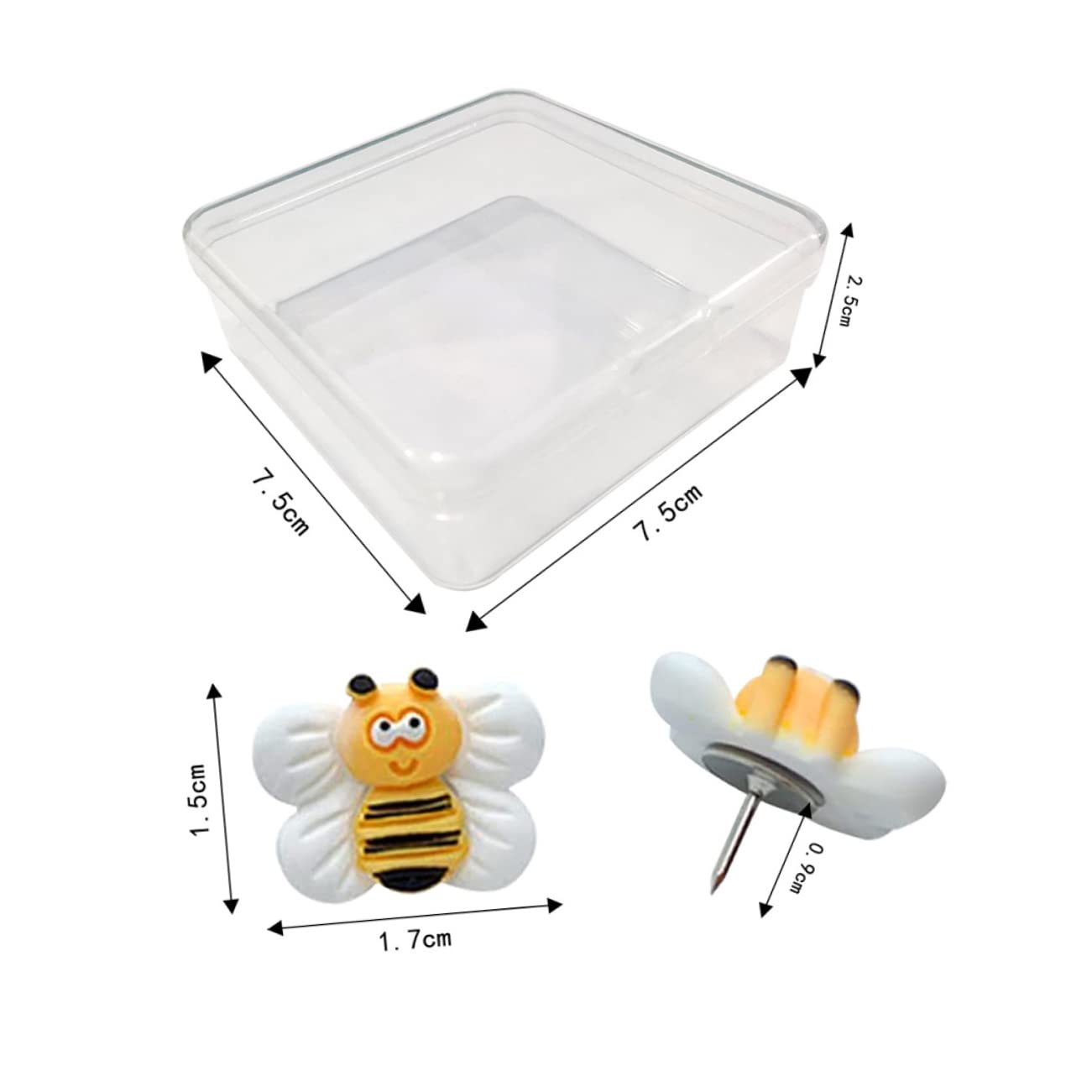 Uonlytech 5 Series Pushpin I-Pin Chinchetas Decoraciones De Abejas Tachuelas Chincheta Decorativa Empujar Junta Vistoso Mapa De Viaje con Chimeneas Resina 25 Piezas X 5