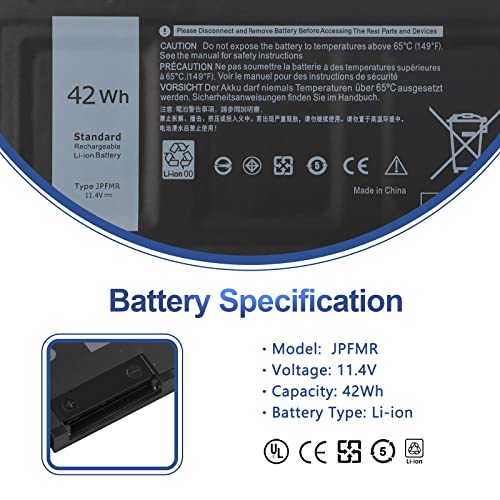 Image of JPFMR Laptop Battery for Dell Chromebook 3400 3100 2-in-1 5488 5493 5593 | P90F Series Replacement for 0JPFMR 07T0D3 7MT0R 7MTOR 7T0D3 16DPH 65N6H DN33X RDNP5 42Wh 11.4V 3500mAh 3Cell