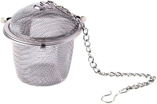 cn herb 1 bola de té de malla de acero inoxidable de varios tamaños, colador de té de hojas sueltas preparable, especias y condimentos (acero