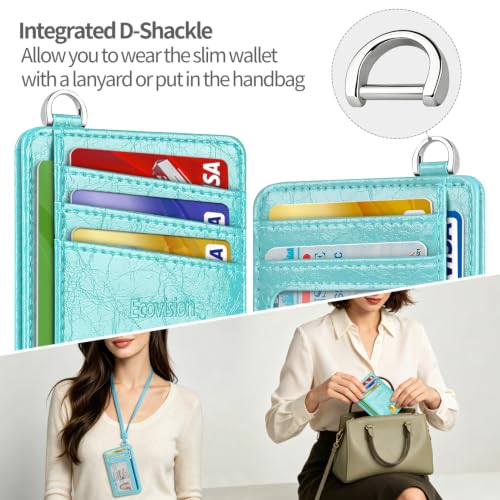 Image of Slim Minimalist Front Pocket Wallet, RFID Blocking Credit Card Holder Wallet with Integrated D-Shackle for Men Women