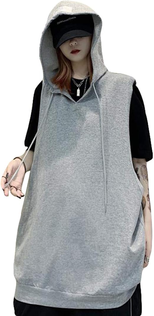 Amazon Ptorタンクトップ メンズ フード付き パーカー ノースリーブ Tシャツ ゆったり ベスト トレーニング スポーツ 袖なしパーカー 無地 男女兼用 トップス 夏 タンクトップ 通販