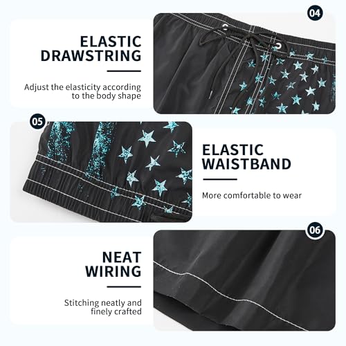 Mens Swim Trunks with Compression Liner 9" Built-in Board Shorts 2 in 1 Quick Dry Bathing Suits with Zipper Pockets4