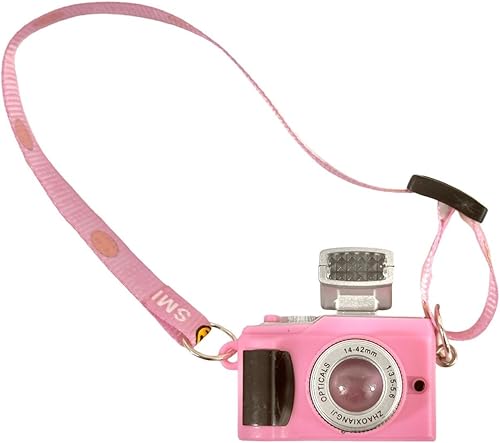 Exquisitos accesorios para LABUBU, mini cámara rosa para muñecas - Casa de muñecas de estilo vintage en miniatura digital SLR - Accesorio retro a