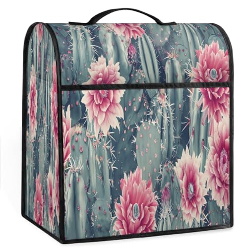 Coffee Maker Cover Watercolor Cactus Floral Kitchen Appliance Covers Small Appliance Covers Blender Cover Juicer Cover Dust Covers for Kitchen Appliances with Top Handle and Pockets,Washable,C273