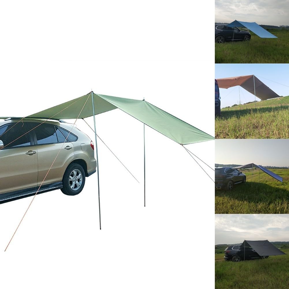 DAZZLEEX Auvent latéral de voiture portable pour camping en plein air – Tente de toit imperméable, gris