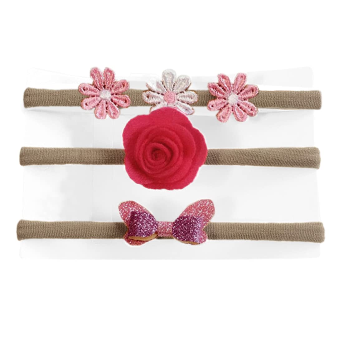 Babymoon (Set of 3) Baby Headbands Fusion, Girls Acrylic Hairbands for Newborns,Toddlers and Children - Pink-image-16