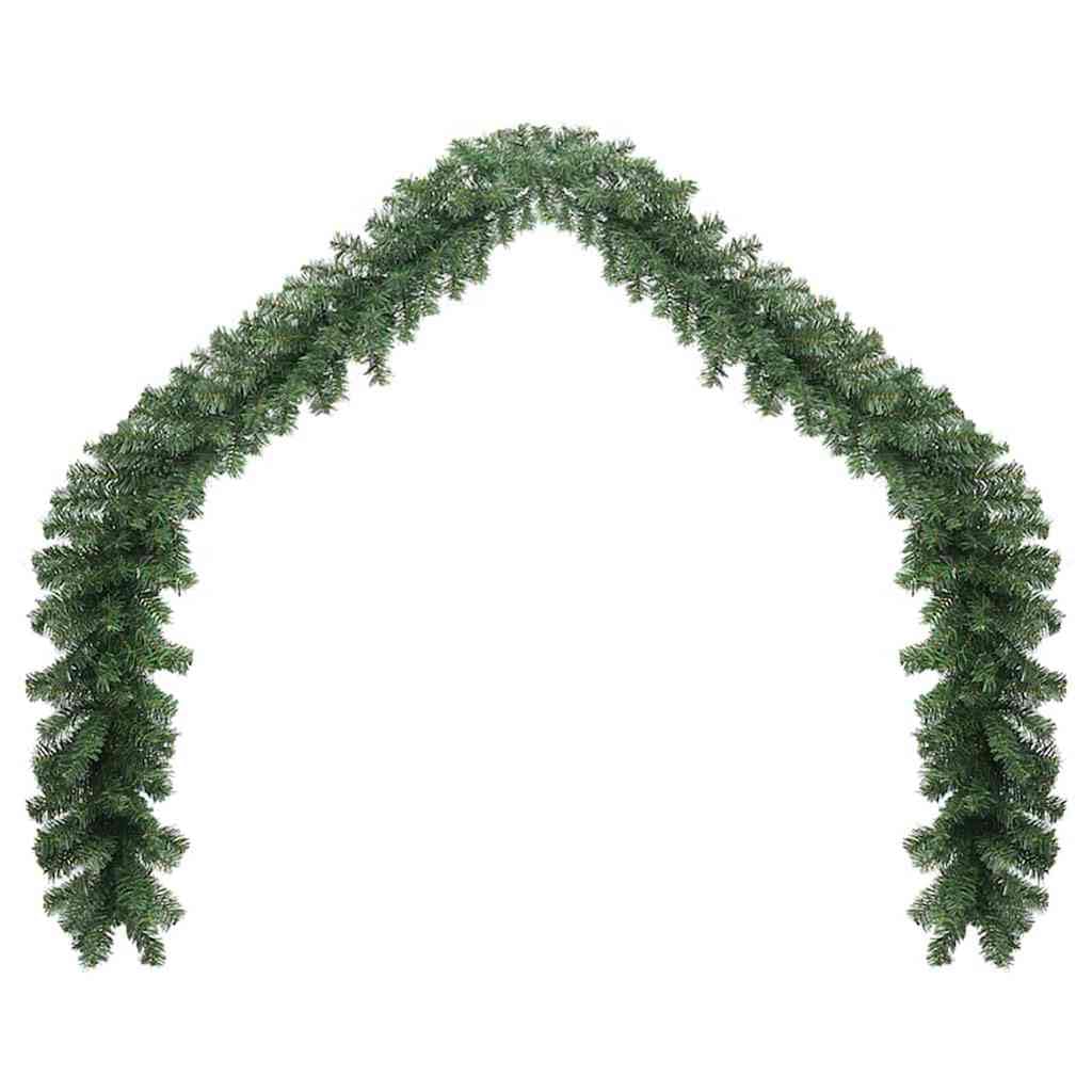 vidaXL Weihnachtsgirlande 2 pcs Grün 20 m PVC, Elegante Weihnachtsgirlande, Deko für Wohnraum, festliches Grün, saisonale Verzierung, Draußen für Festive Stimmung