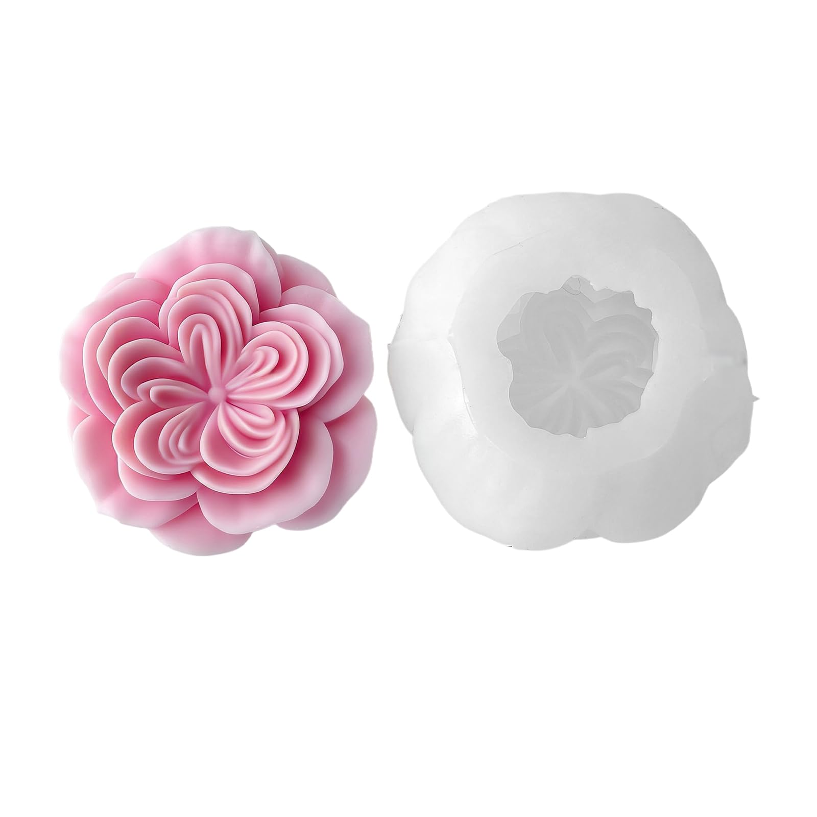 Kfwfuaee A Silicone Casting Mold For Wax, Resin, Plaster Nd Soap Projects, Single Cavity Rose Mold For Use Floral Casting Hobby Wax Resin Flower Plaster Flower Soap Pouring Rose