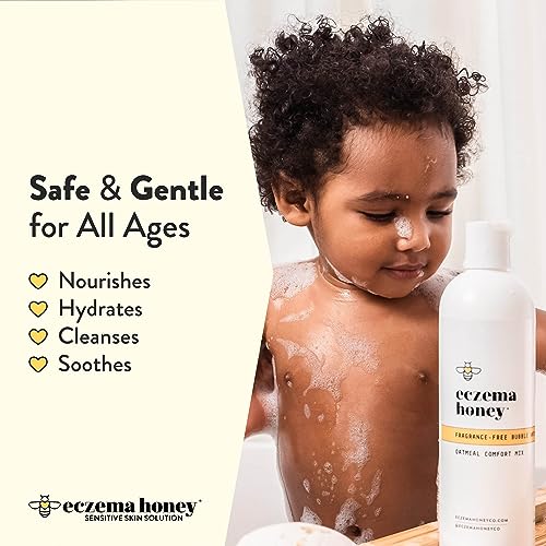 ECZEMA HONEY Fragrance-Free Oatmeal Comfort Bubble Bath - Sensitive Skin Body Wash & Bath Soak - Moisturizing Bath Products - Nourishing Bubble Bath for Women, Men, & Kids (12 Oz) - Image 4