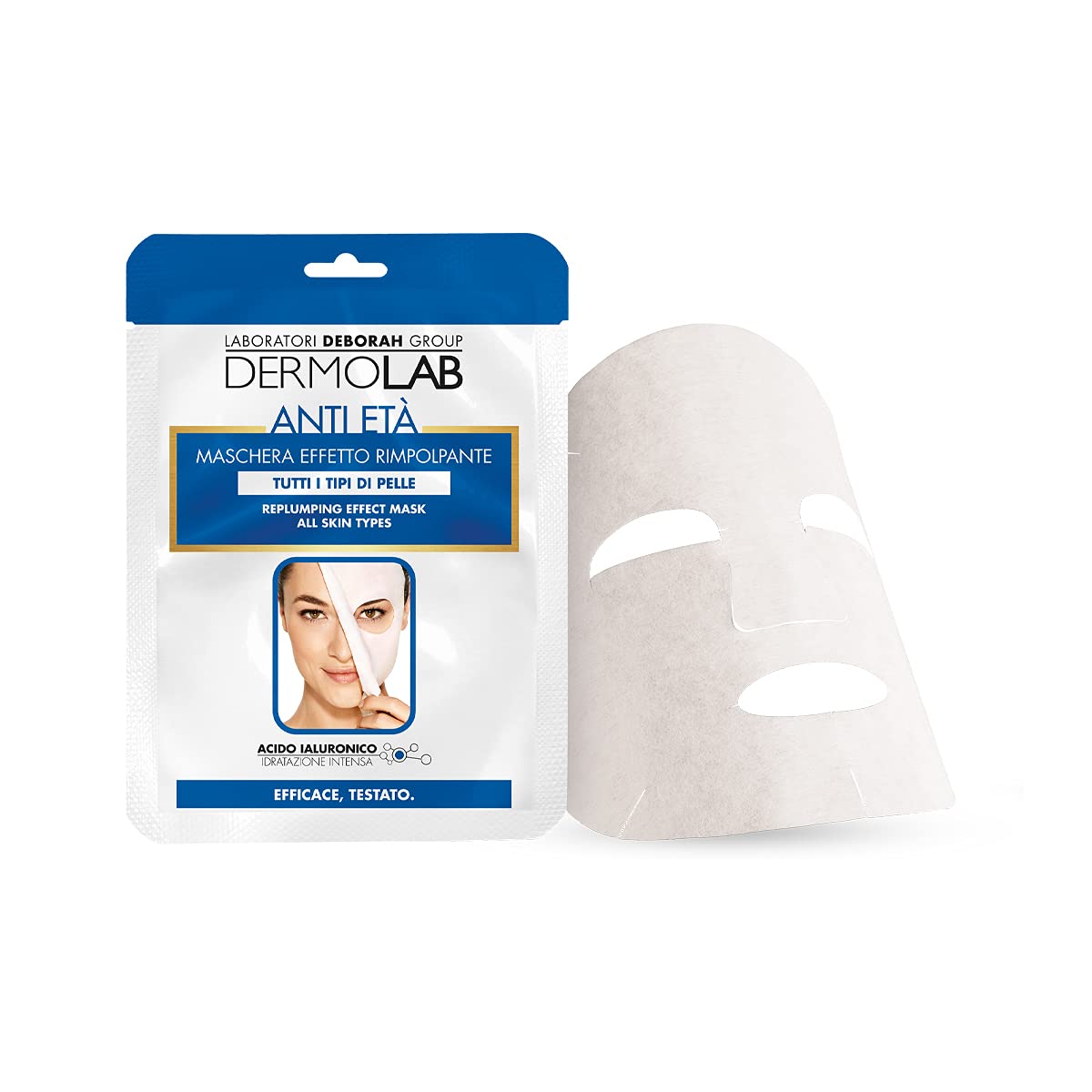 DERMOLAB Kit Anti Età : Maschera - Acqua micellare - Latte detergente - Tonico - Gel contorno occhi - Crema ricca giorno - Siero booster + Pochette