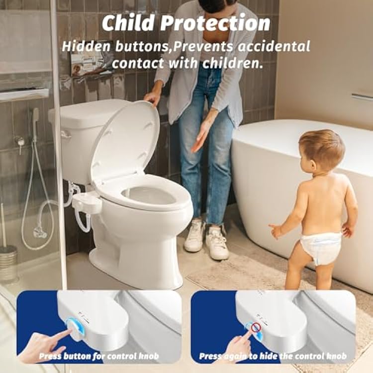 Bidet Attachment for Toilet Seat, Self-Cleaning Bidet Toilet Seat Attachment with Adjustable Bidet Angle (White)