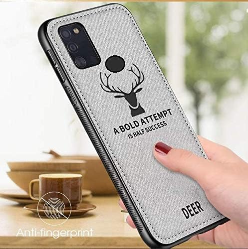 Image of MOBITUSSION Fabric Back Cover Dual Layer for Samsung M30s / Samsung M21 (Blue)
