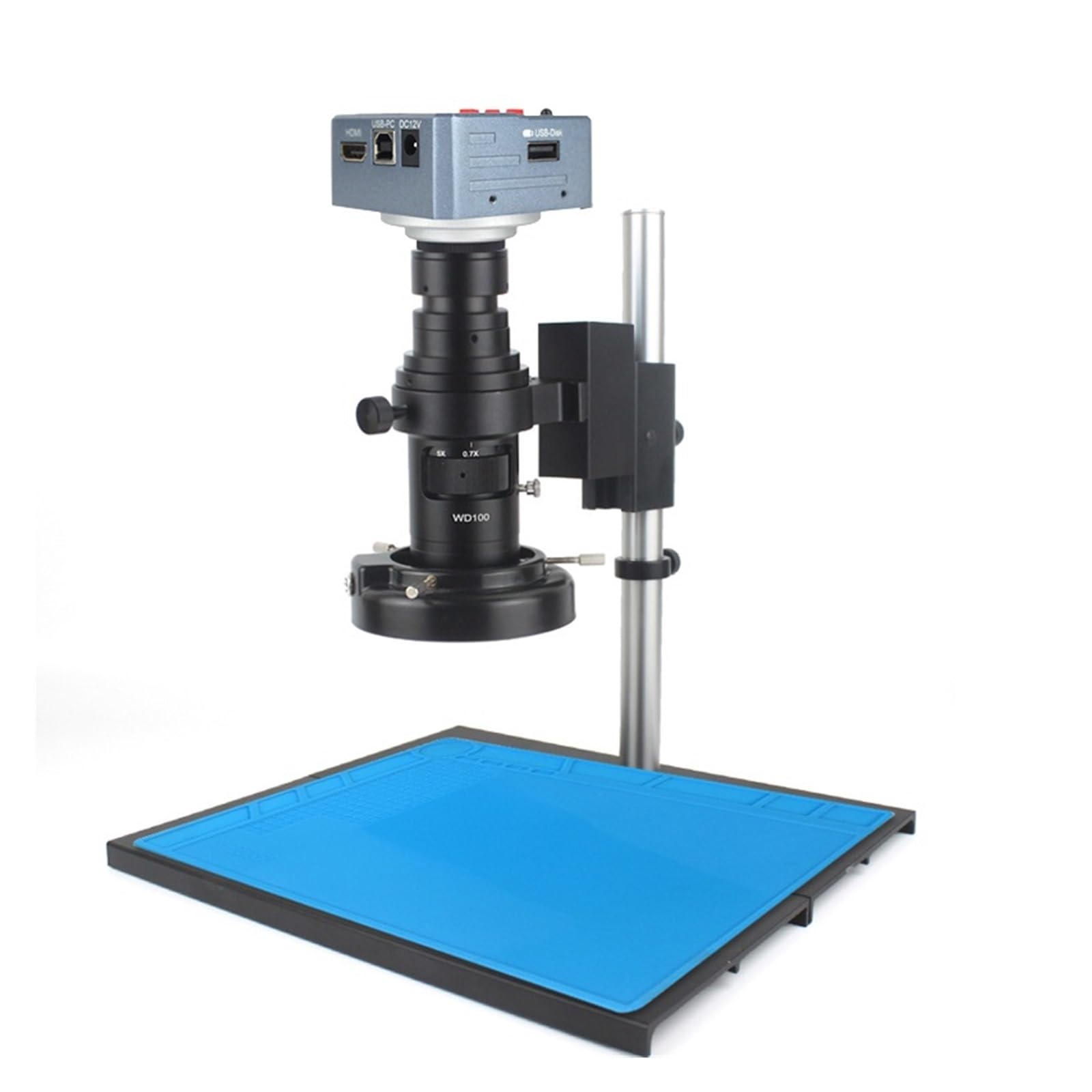 Edede A Stand Microscope Lens, Full Hd 4K 60Fps 1080P Microscope Camera 200X C-Mount Lens Industrial Electronic Digital Microscope For Repair Soldering(A Stand)