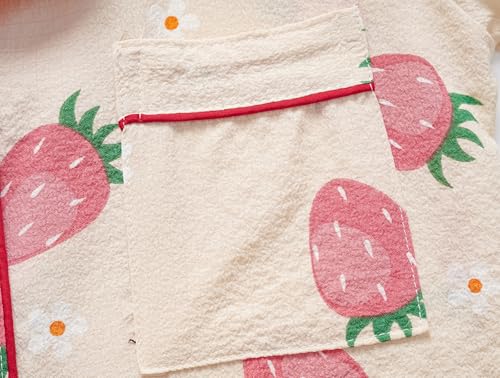 Girls Pajamas Short Sleeve with Shorts Button Down Loose Fit Summer Sleepwear Soft Wrinkle Muslin Nighty 2pcs3