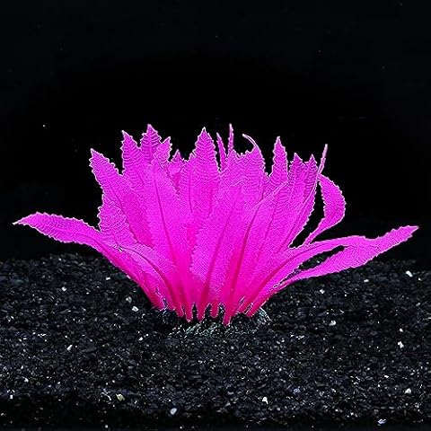 Bluecoco Dynamic Glow in The Dark Aquarium Decorations: Unleashing Visual Effects with Soft Silica Gel, Changing Lights, and Colorful Glowing Coral Ornaments for Enchanting Fish Tank Decor Tail orchid Cover