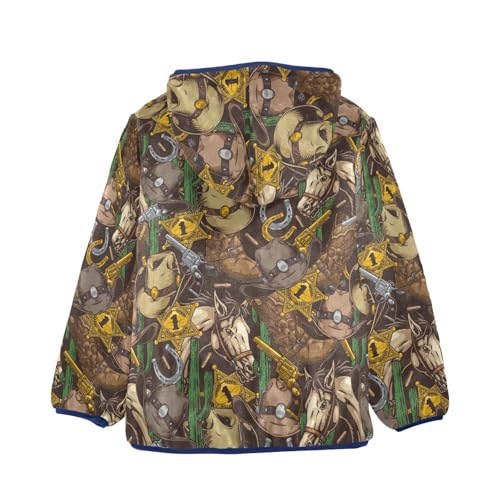 Cowboy Rode Girls Fleece Jacket Girls Fall Jacket Girls Zip Up Hoodie Girls Sherpa Jacket 2-10T2