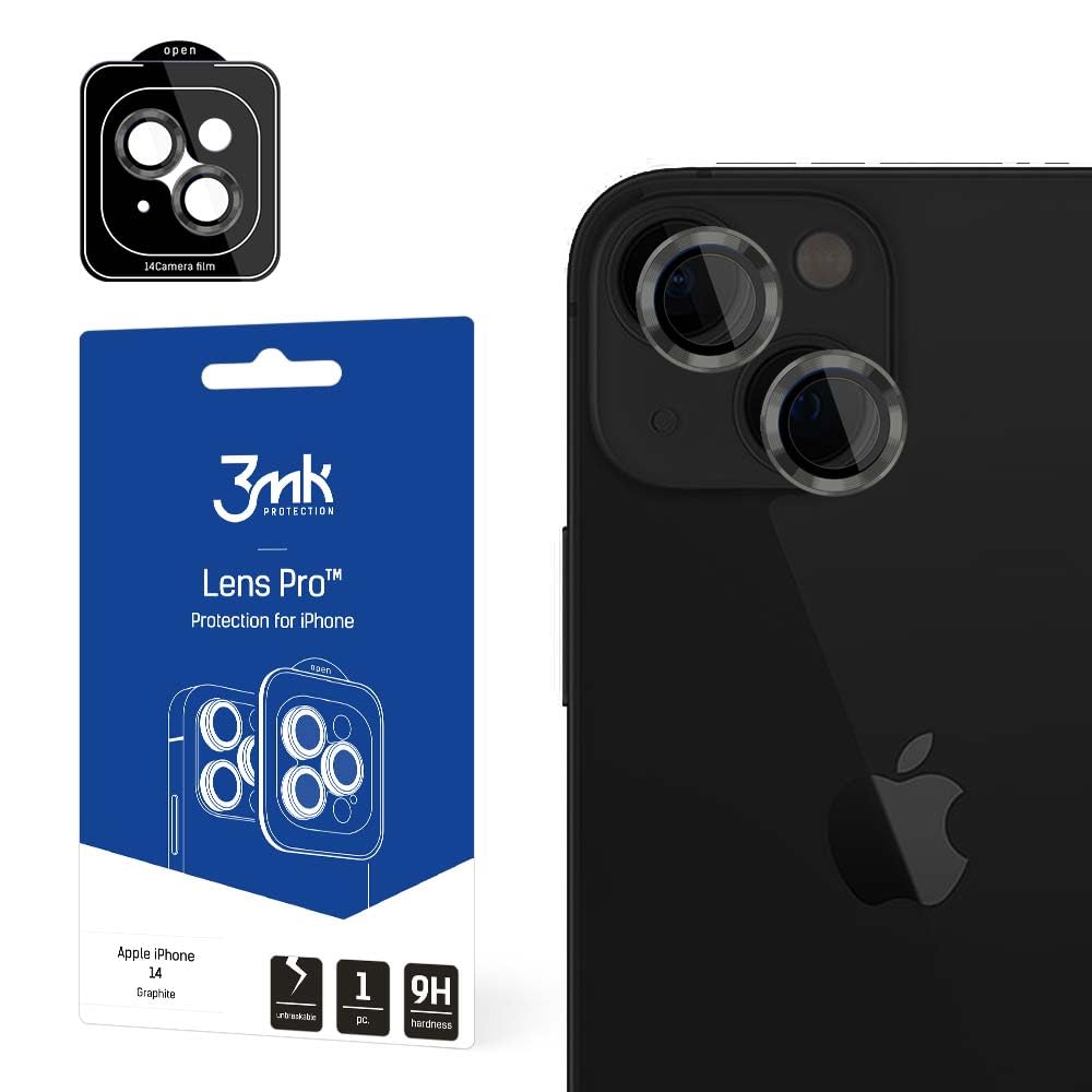 Szkło hartowane na obiektyw aparatu do iPhone 15-3mk Lens Protection Pro Graphite