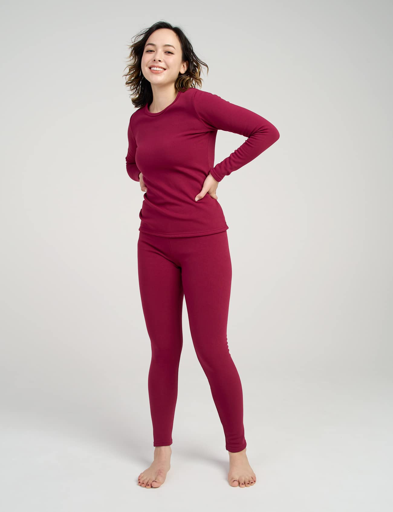 LAPASA Completo Termico Donna Fodera in Micropile Calore Base L17 - Abbigliamento Intimo Invernale Maglietta Pantaloni Calzamaglia Tuta Sci Trekking