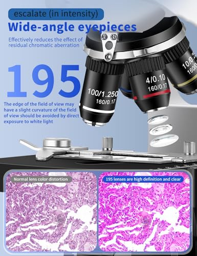 Image of Microscope for Adults 40X-5000X Magnification Lab Grade with Dual Mechanical Stages and HD USB (Compound Microscope)