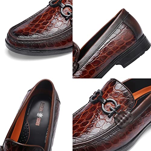 Premium Dress Shoes for Men, Classic Alligator Printed Business Leather Dress Slip on Loafer Shoes for Mens2