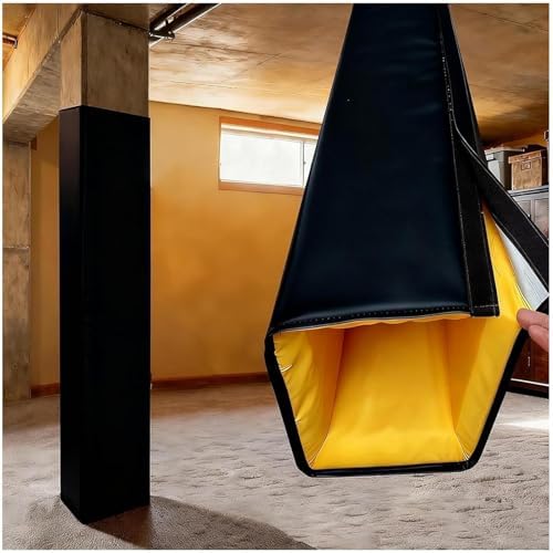 Basketball Pole Pads - 6ft Tall, 1" Thick Foam, Weatherproof & UV-Resistant, Hook/Loop Closure, Square Pole Padding for Enhanced Player Safety & Protection