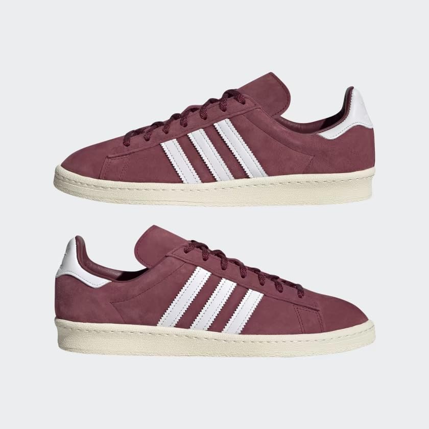 ADIDAS Men's Campus 80S Shoes, Collegiate Burgundy/Cloud White/Off White, US 9 M3