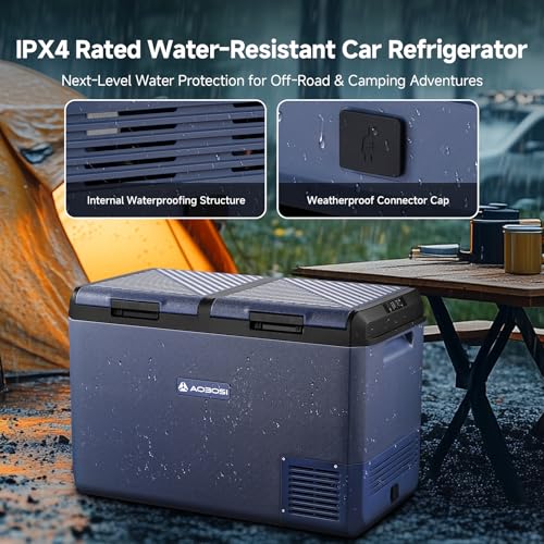 AAOBOSI Camping Fridge 95L IPX4 Waterproof,-20°C to 20°C,12V 230V,Dual Zone - Image 3