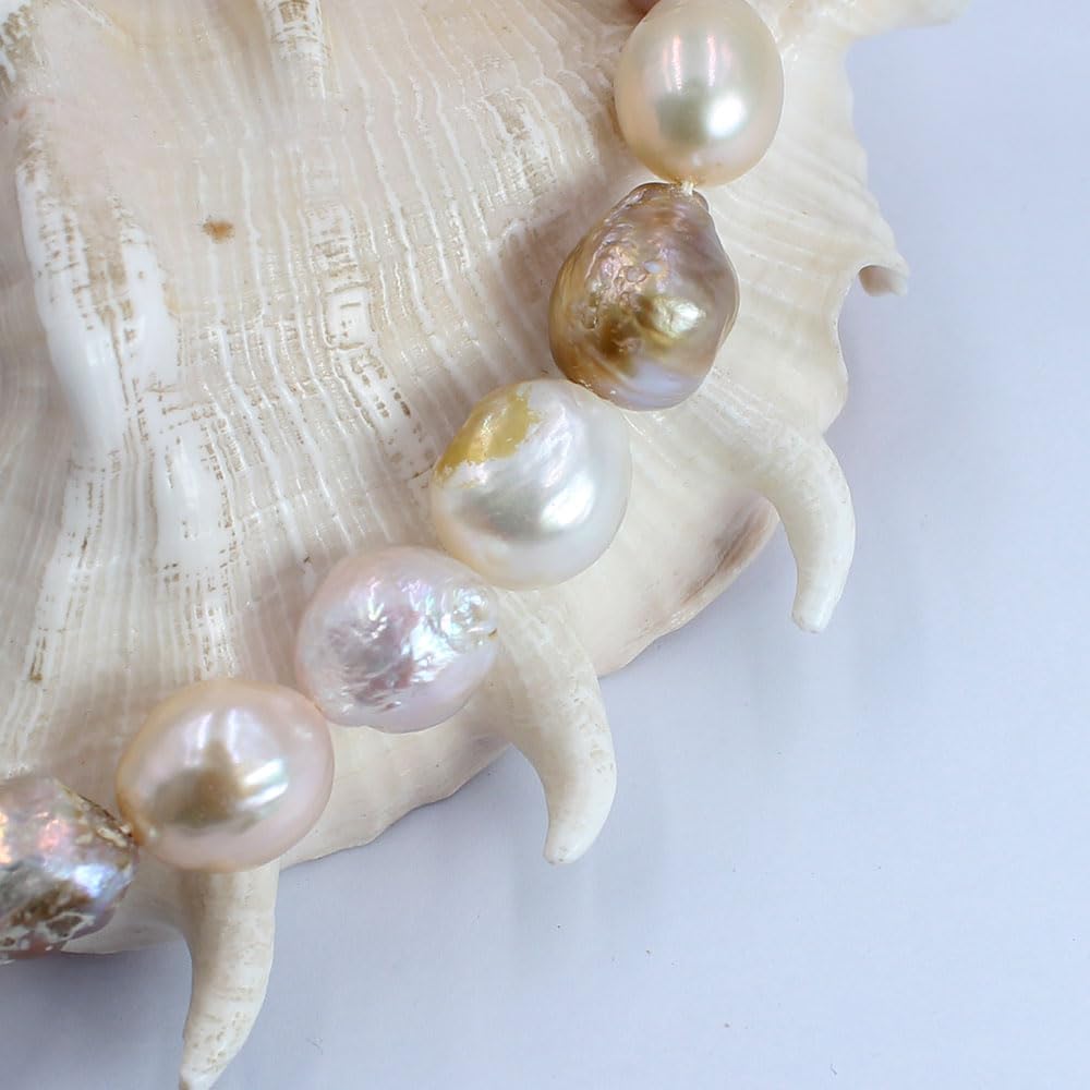 SR BGSJ Jewelry Making Natural 11-12mm Nearly Round Mixed Reborn Edison Freshwater Pearl Freshwater Pearl Beads for Necklace Bracelet Earrings Strand 15"
