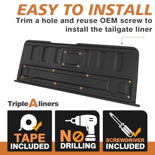 Image of TripleAliners Tailgate Mat Compatible with 2020-2025 2026 Jeep Gladiator JT Accessories, Tailgate Cover Custom Fit All Weather Protection Pickup Liner