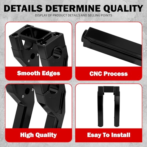 HCmotorku Motorcycle Handlebar Risers Handle Bar Riser Fit For Harley Softail Sport Glide Street Bob Lowrider ST FXST 2018-2023 with 1.0" Clamping Area (Black 8 inch tall) by HCmotorku - Image 3