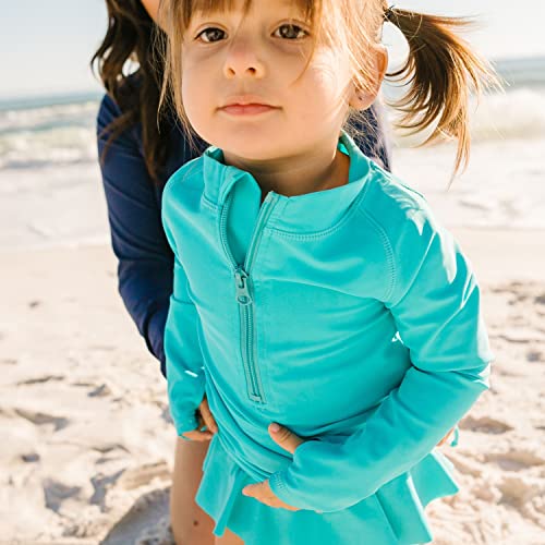 Image of SwimZip Girls' Long Sleeve Swim Dress Cover Up Swimsuit - UPF 50+ Sun Protection