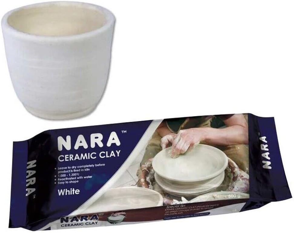 Artline Nara Ceramic Clay 500 Grams of White Colour in Printed Foil Bag | Easy to Shape | Ideal for Pottery & Sculpting