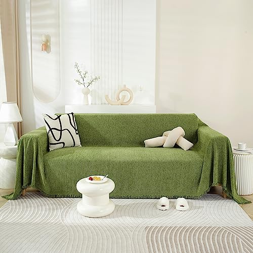 STACYPIK-Christmas-Chenille-Green-Couch-Cover-for-Dogs-Sofa-Cover-for-Sectional-Washable-Couch-Cover-Cat-Dog-Proof-Couch-Protector-for-3-Cushion-Couch-Anti-Slip-Sofa-Slipcover-for-Living-Room-71x150IN STACYPIK Christmas Chenille Green Couch Cover for Dogs Sofa Cover for Sectional Washable Couch Cover Cat Dog Proof Couch Protector for 3 Cushion Couch Anti Slip Sofa Slipcover for Living Room 71x150IN