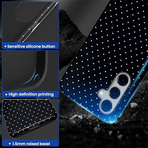 Coque Samsung S24 FE HL2 hybride double couche à pois noirs