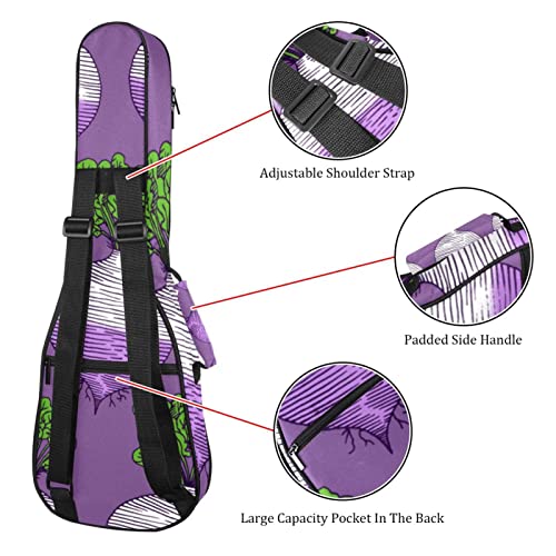 Sac pour ukulélé robuste housse de transport matelassée 10 mm violette - 3