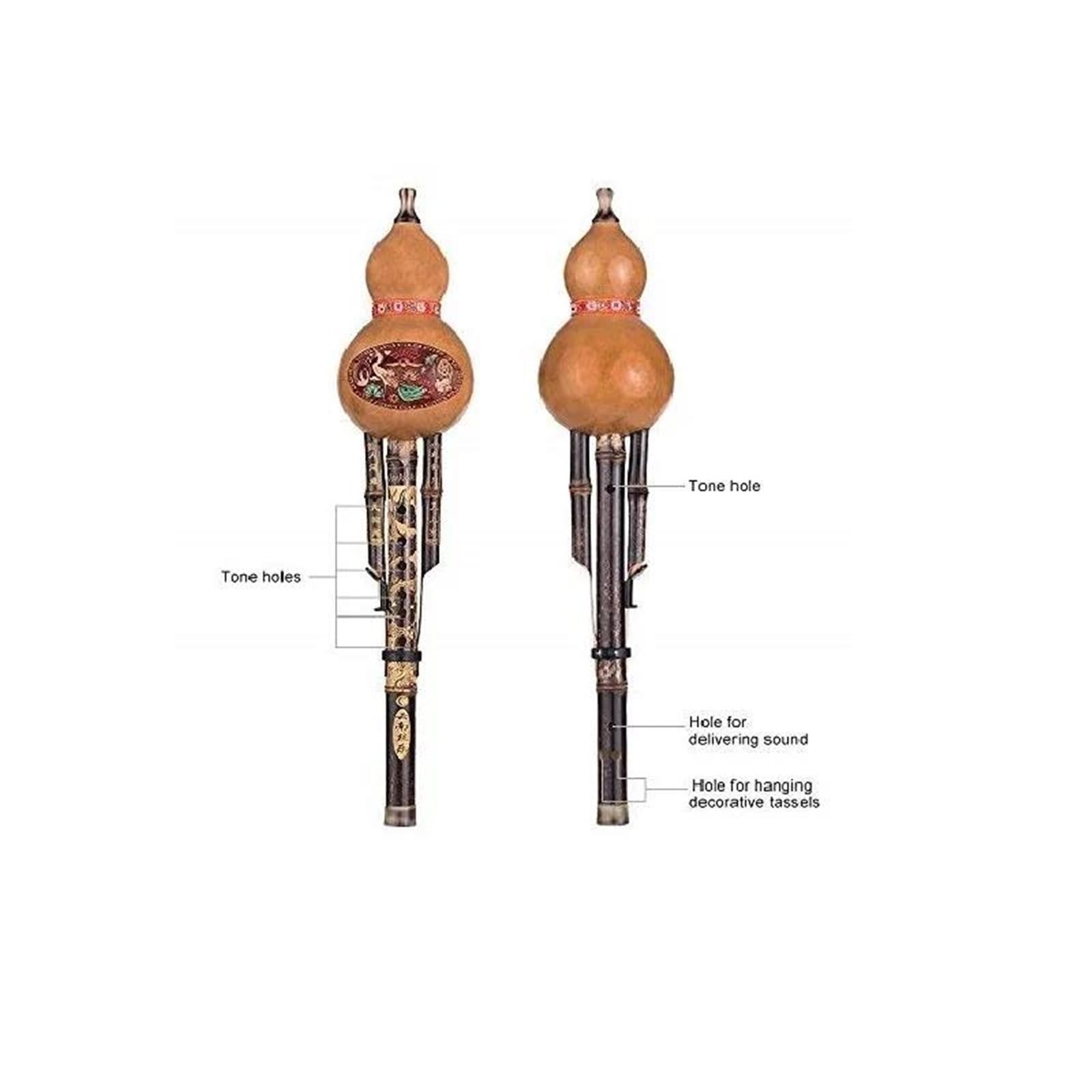 Hulusi Pour Les Débutants Flûte Cucurbitacée À Clé C Hulusi Brown Instruments De Musique Traditionnels Chinois