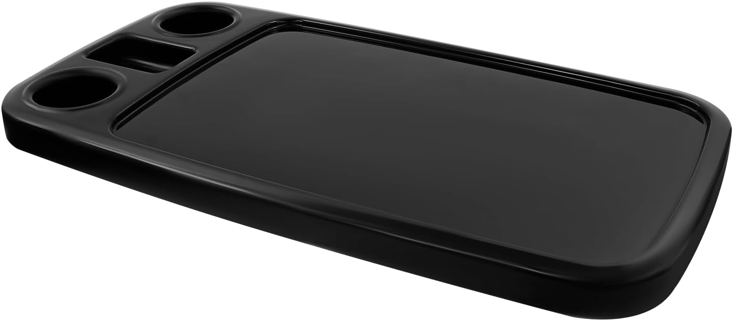RV Table Top Replacement, 34.09" x 18.19" x 3.43" Removable RV Table Top with Cup & Phone Holders, Table Top For Commercial Vehicles, Campers, Sea Boats Yachts 110.23 lbs Load-Bearing Capacity (Black)