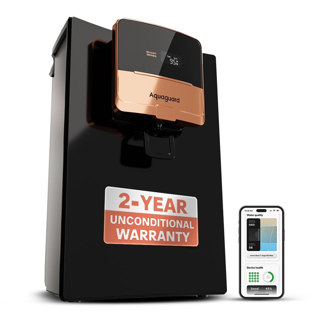Aquaguard Aspire Ritz Pro RO+UV+Copper+Alkaline Water Purifier | 2-Year Warranty & Filter Life | Stainless Steel Tank | Smart Purifier with Service Alerts & TDS Display | 5th Gen UV LED | 12-Stage-image-23